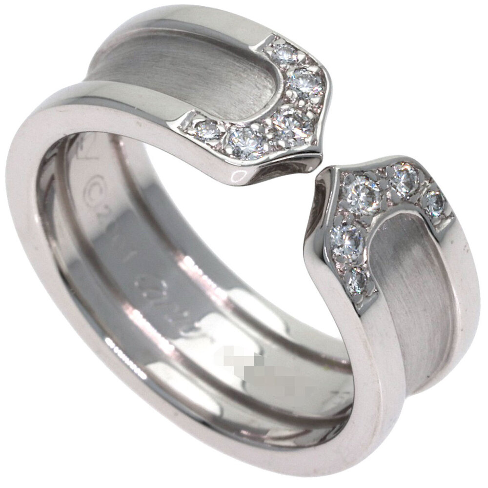 CARTIER 18k Silver Diamond Ring #48